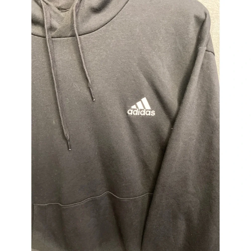 Adidas Black‎ Pullover Hoodie Logo Print Men's Size 2XL